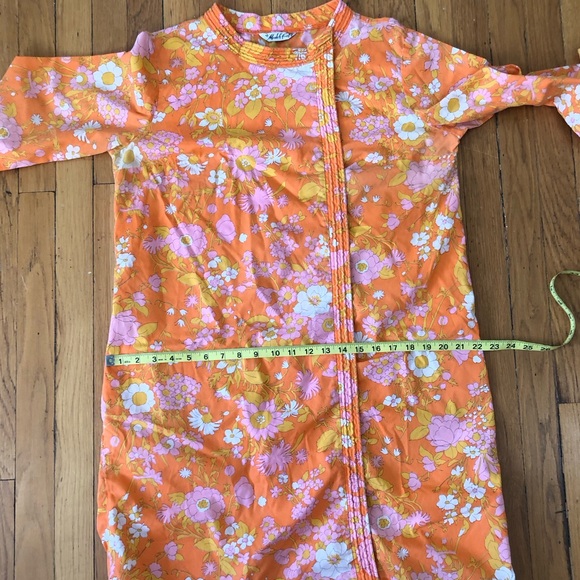 Vintage 1960’s Flower Power Models Coat House Coat - Picture 8 of 10